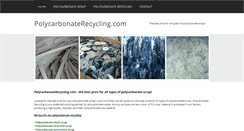 Desktop Screenshot of polycarbonaterecycling.com